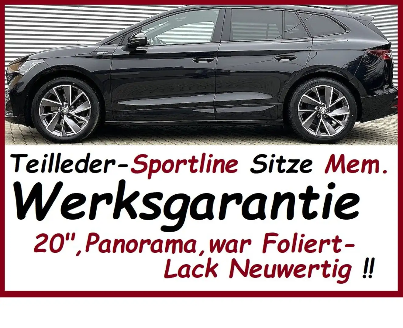 Skoda Enyaq 80 Sportline-Teilleder-El.Sitze,Werksgarantie,20" Schwarz - 1