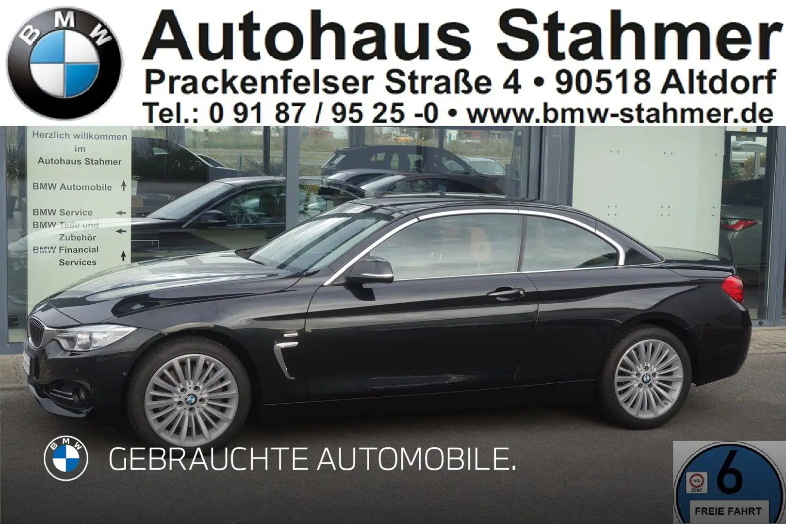 BMW 435 i xDrive  Cabrio Luxury-Line HeadUp etc Zwart - 1