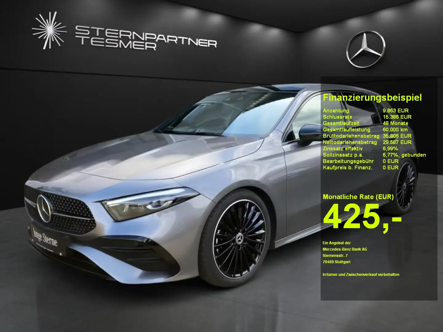 Mercedes-Benz A 250 4M AMG Night 360° Pano ACC Adap.Fahrw. Bur Grau - 1