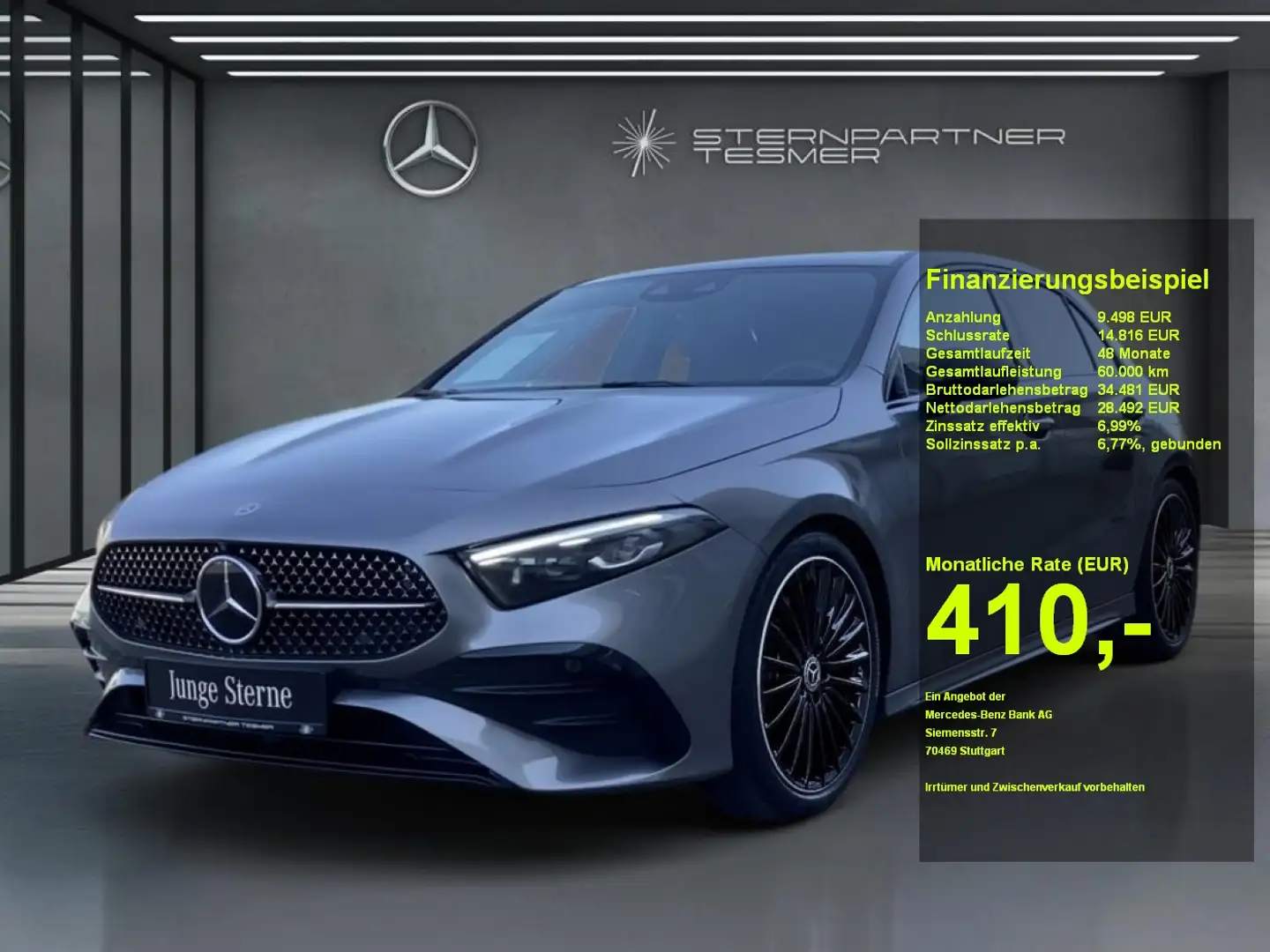 Mercedes-Benz A 250 4M AMG Night 360° Pano ACC Adap.Fahrw. Bur Gris - 1