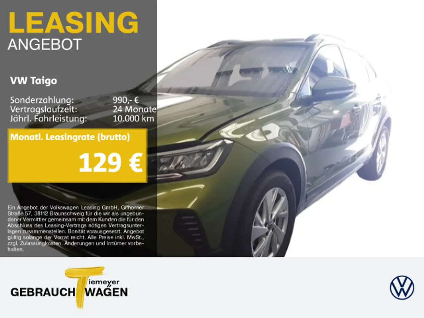 Volkswagen Taigo 1.0 TSI LIFE NAVI APP-CON LED SITZHZ Verde - 1