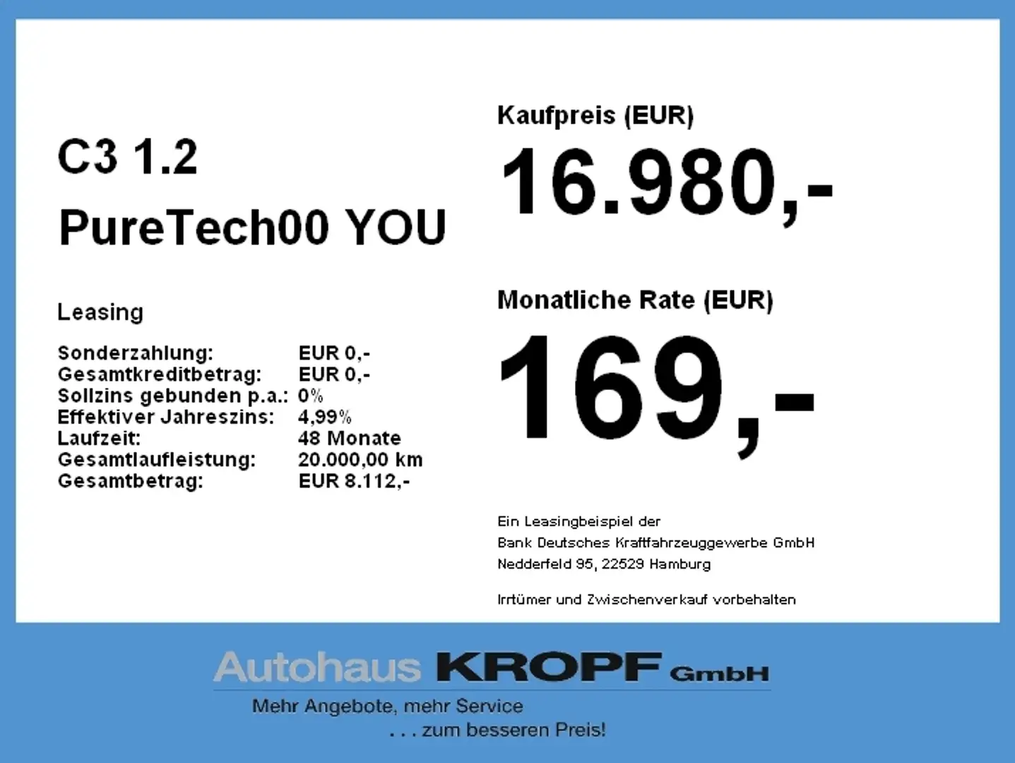 Citroen C3 1.2 PureTech00 YOU Turbo HUD SpurH PDC Rot - 2