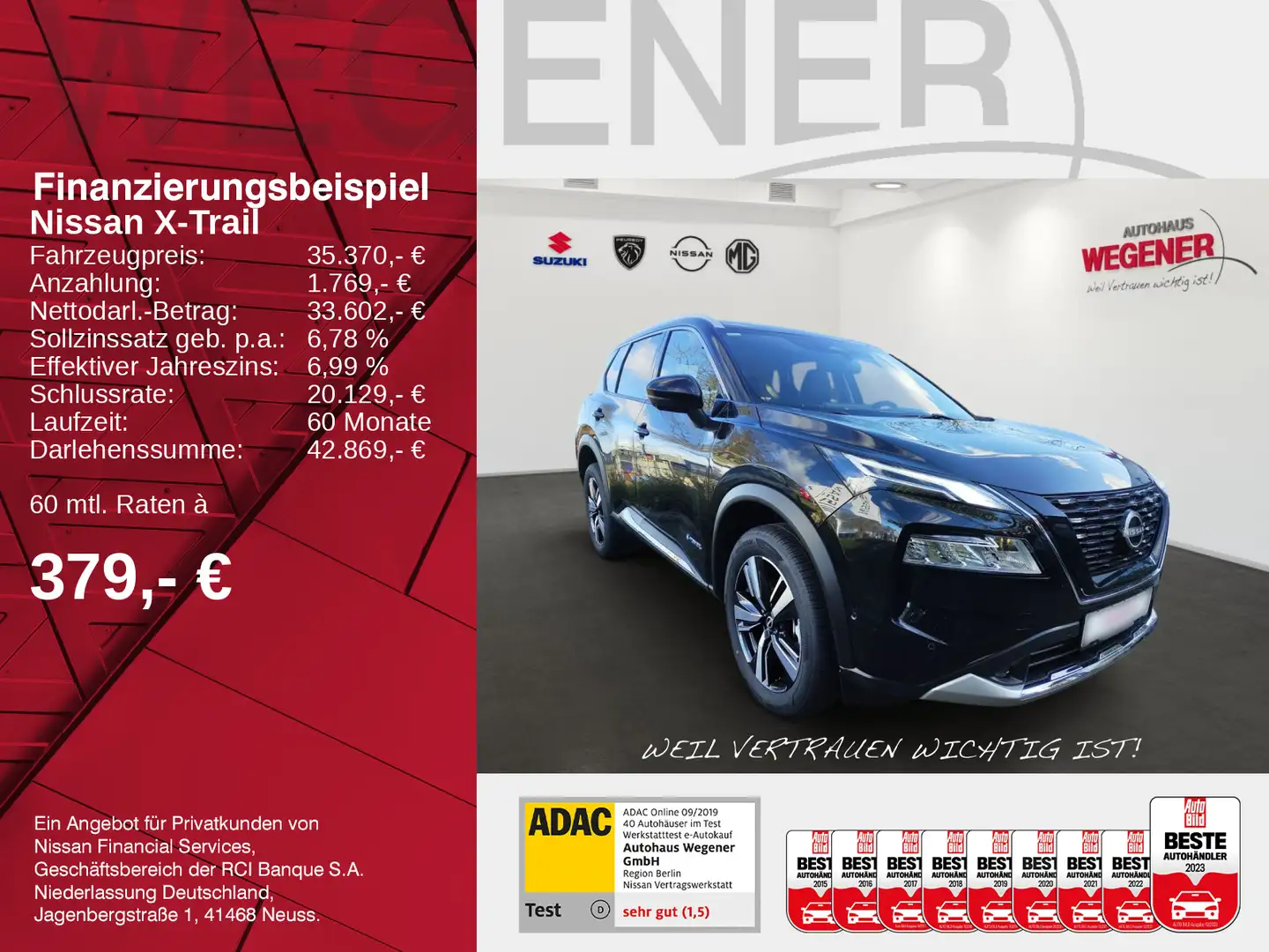 Nissan X-Trail X-TRAIL TEKNA e-POWER 5 Sitze PGD Schwarz - 2