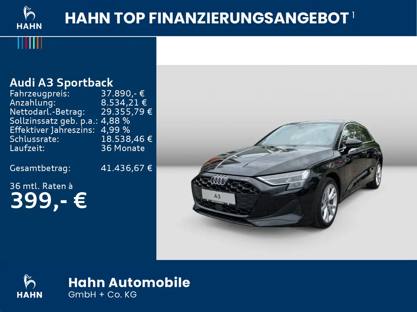 Audi A3 Audi A3 Sportback 40TFSI e S-tronic LED ACC CAM Schwarz - 2