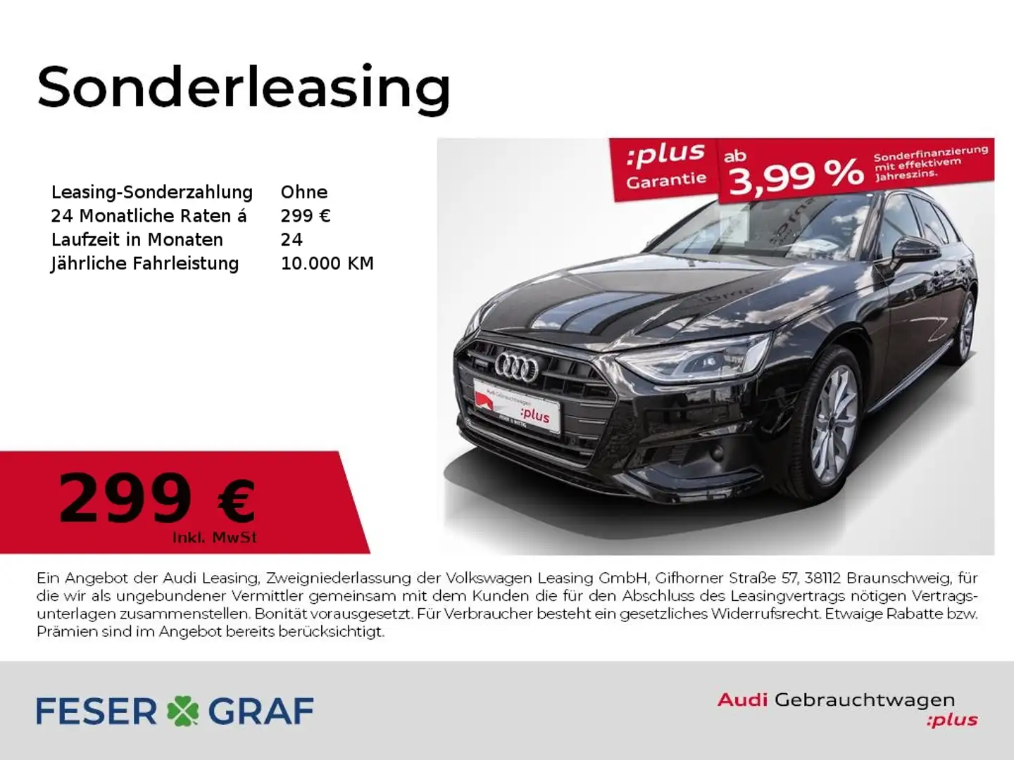 Audi A4 Avant 40 TDI qu.advanced Stronic,LED,Leder,Navi+,A Schwarz - 1