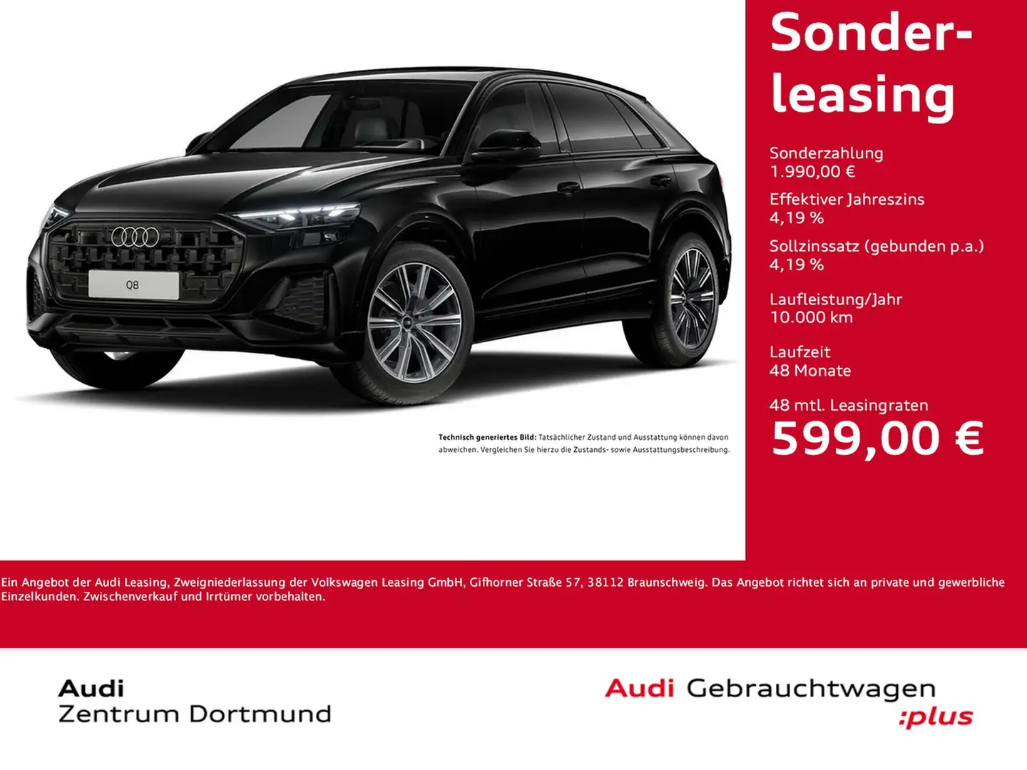 Audi Q8 50 quattro PANO AHK 360CAM LM21 HEADUP MATRIX Schwarz - 1