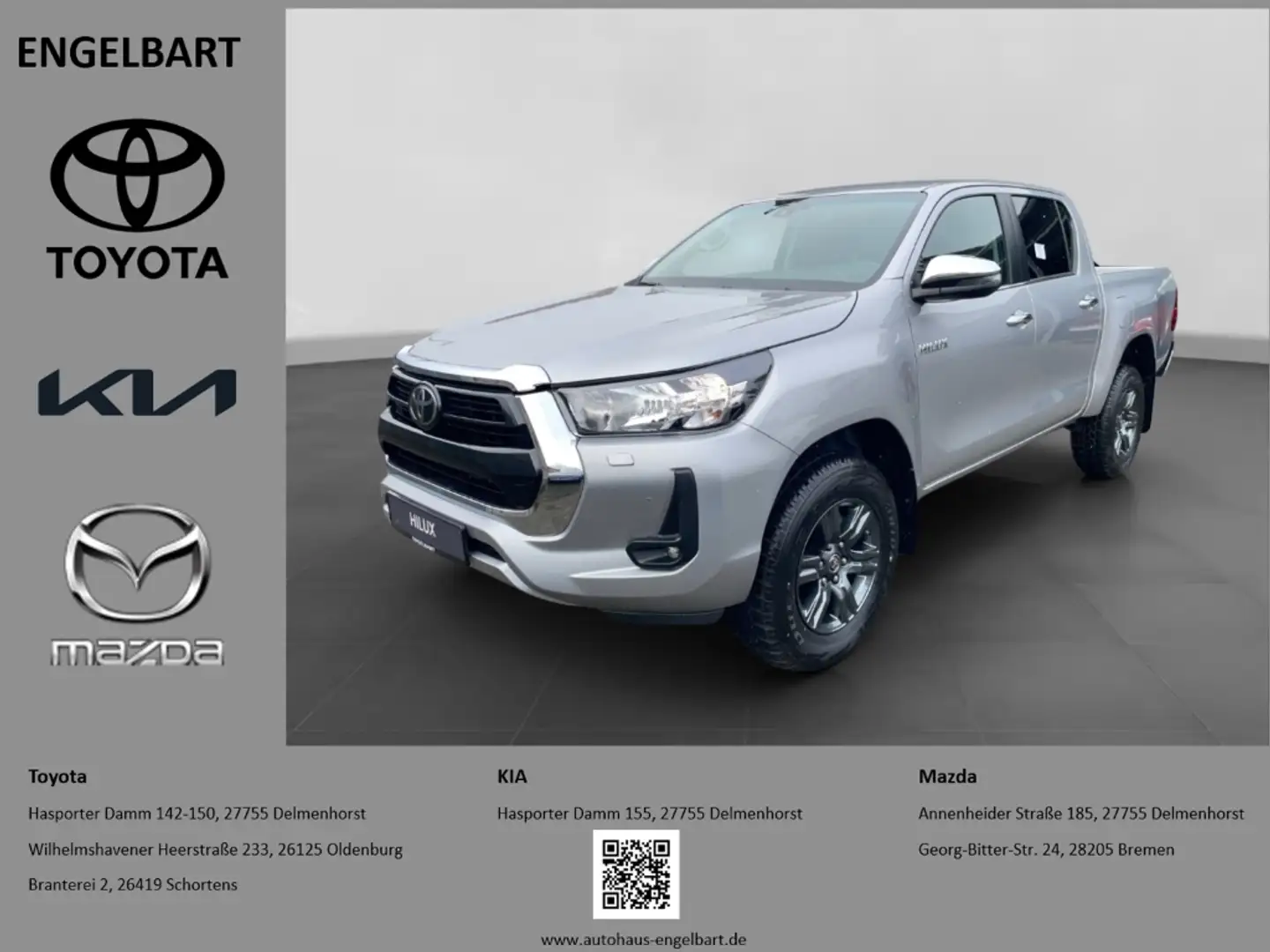 Toyota Hilux 2.4 D-4D Double Cab Comfort 4x4 Navi PDC V+H Silver - 1