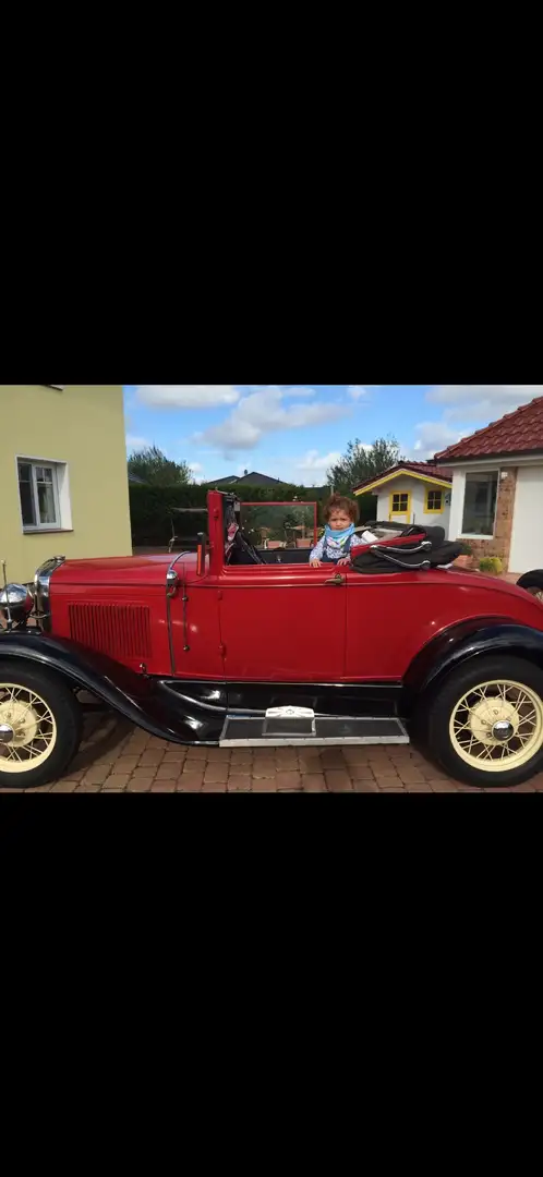 Ford Model A Kurbel fensterheber.,Cabriolet Rot - 2