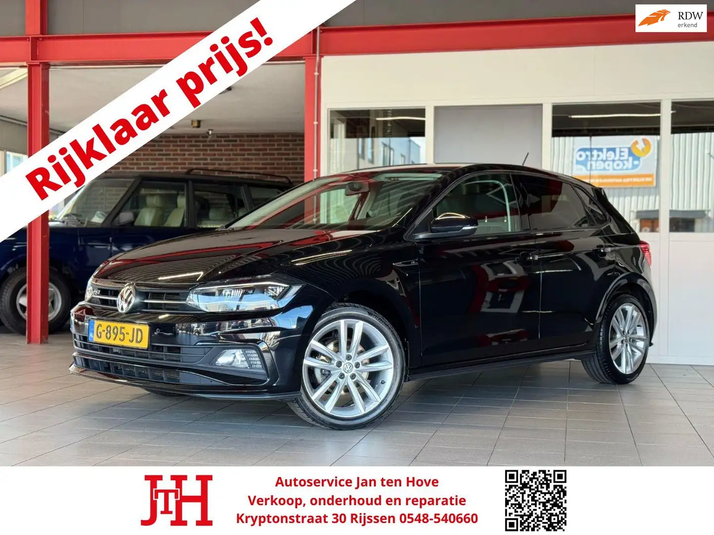 Volkswagen Polo 1.0 TSI Highline Business R*R-Line*116PK*6-Versnel Zwart - 1