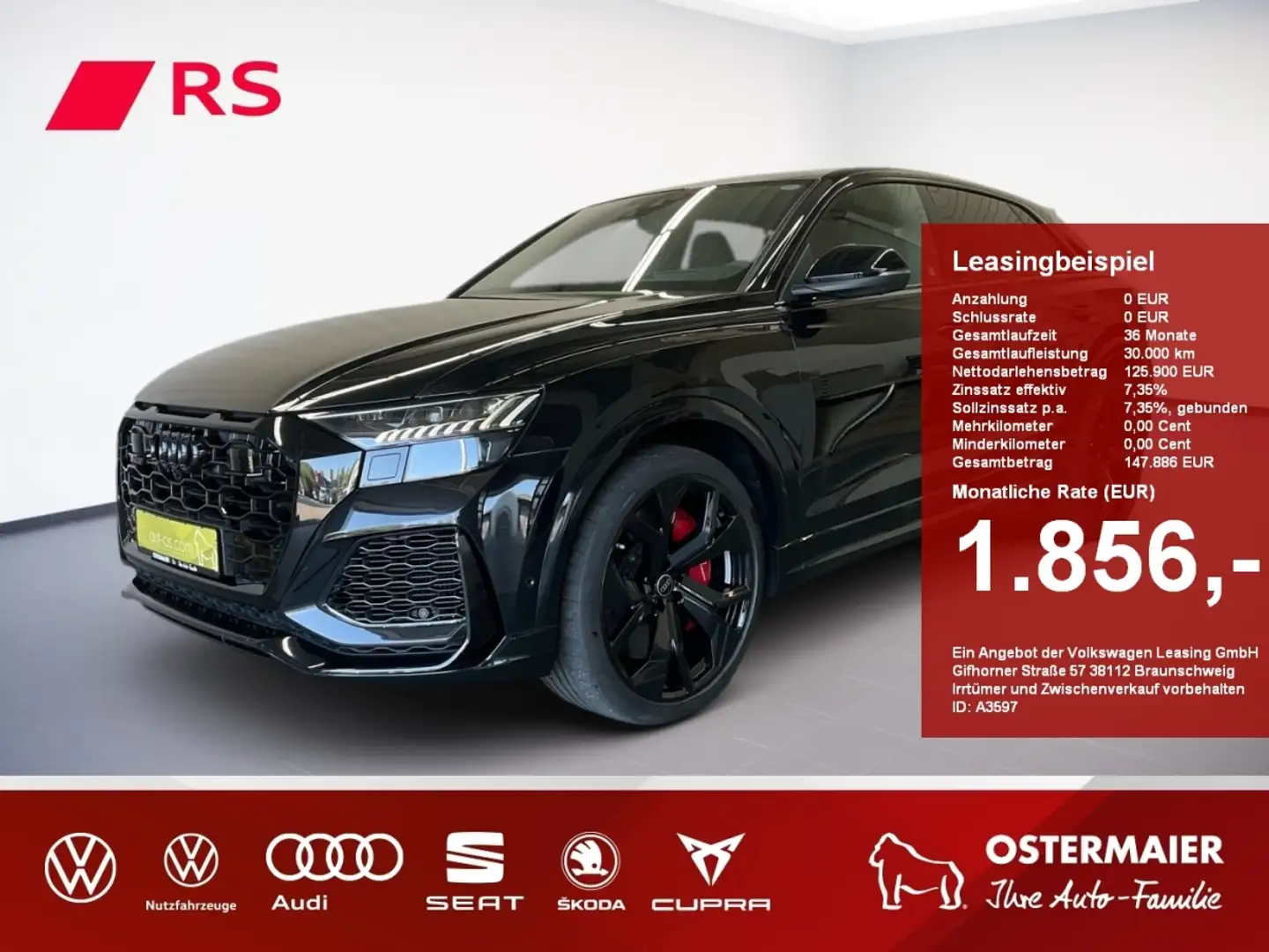 Audi RS Q8 RSQ8 DYNAMIK+.V-MAX.RS-AGA.KERAMIK.AirS.STHZ.AHK.S Schwarz - 1