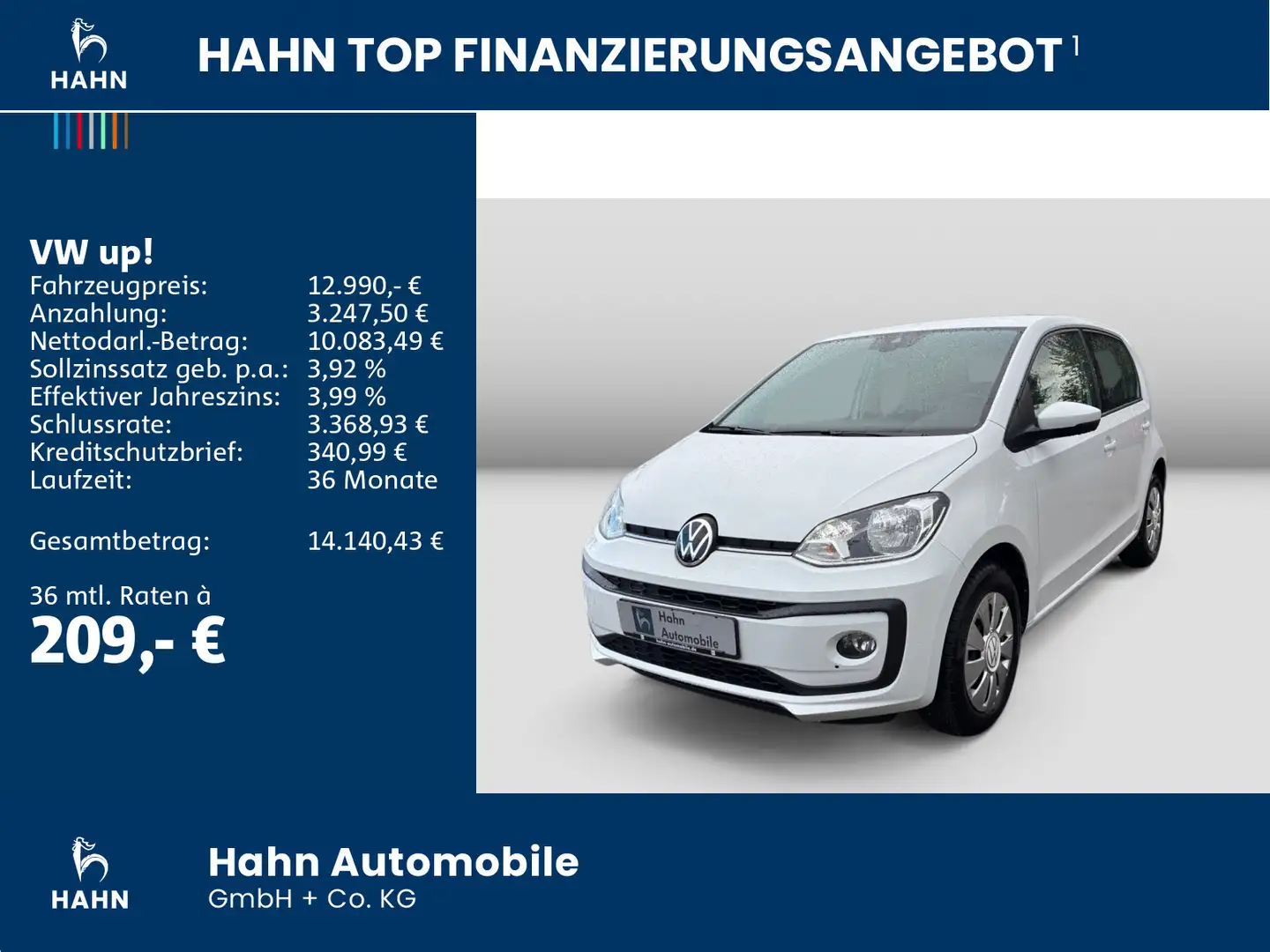 Volkswagen up! 1.0 Move UP! Klima GRA Sitzh Bluetooth CAM Weiß - 2