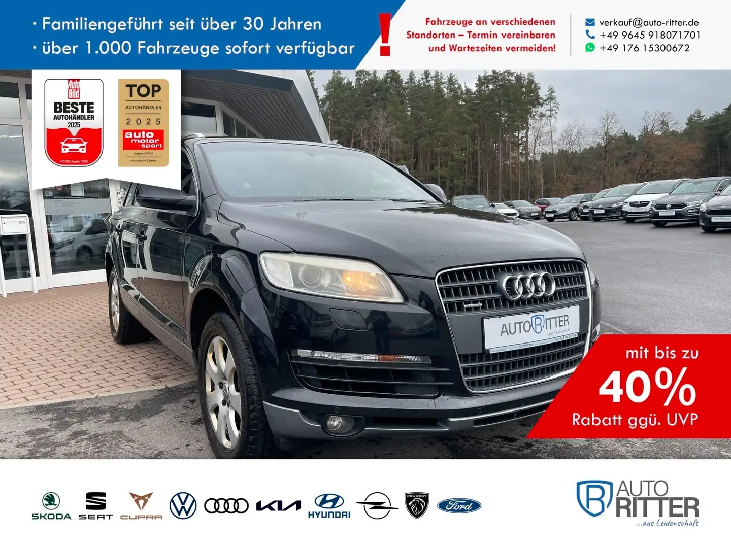 Audi Q7 4.2 FSI Bose+SHZ+Xenon+AHK+Standhzg+Leder Schwarz - 1