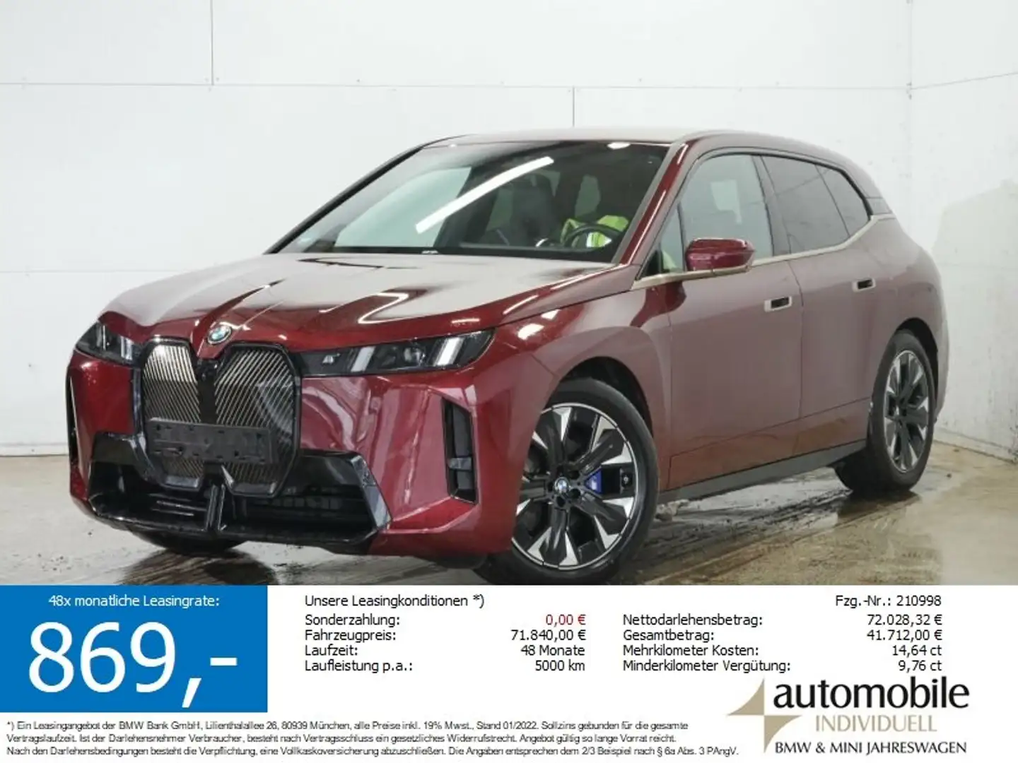 BMW iX xDrive45 M Sportpaket Neues Modell! AHK ACC P Rouge - 1