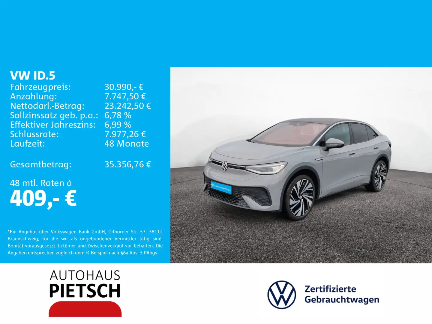 Volkswagen ID.5 Pro Performance 77 kWh Grau - 1