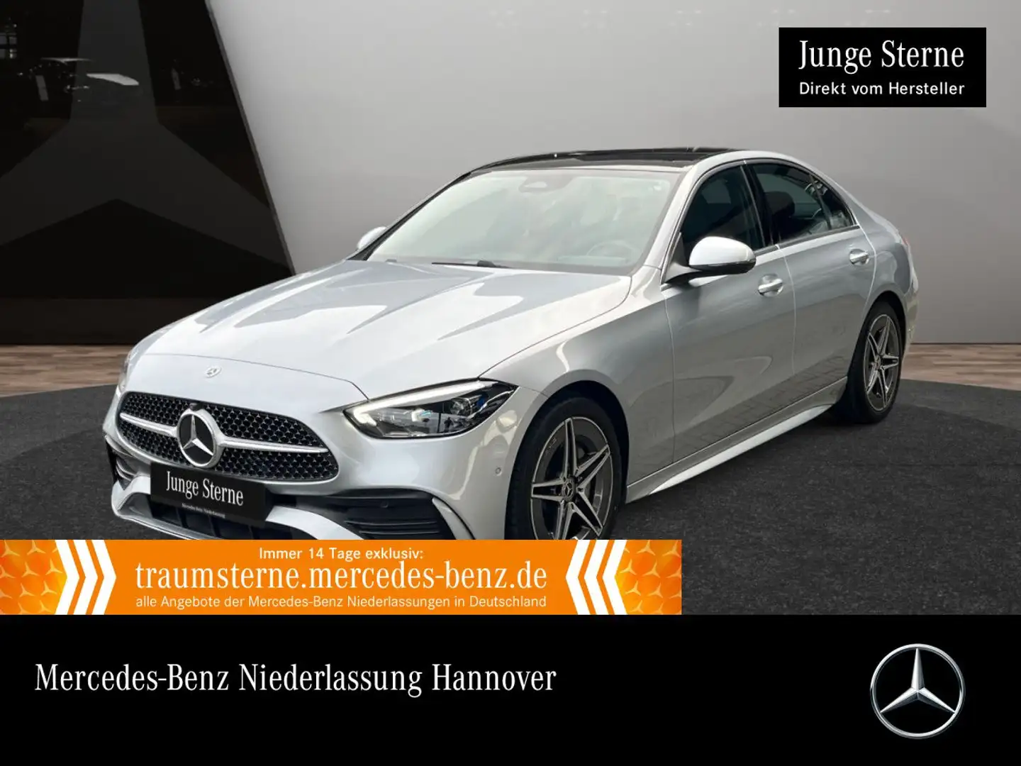 Mercedes-Benz C 300 AMG+PANO+360+TOTW+KEYLESS+9G Silber - 1