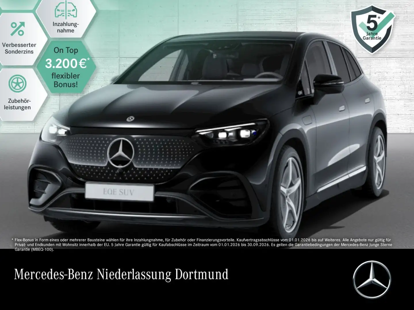 Mercedes-Benz EQE SUV EQE 350 4M AMG+NIGHT+PANO+360+AHK+BURMESTER Schwarz - 1