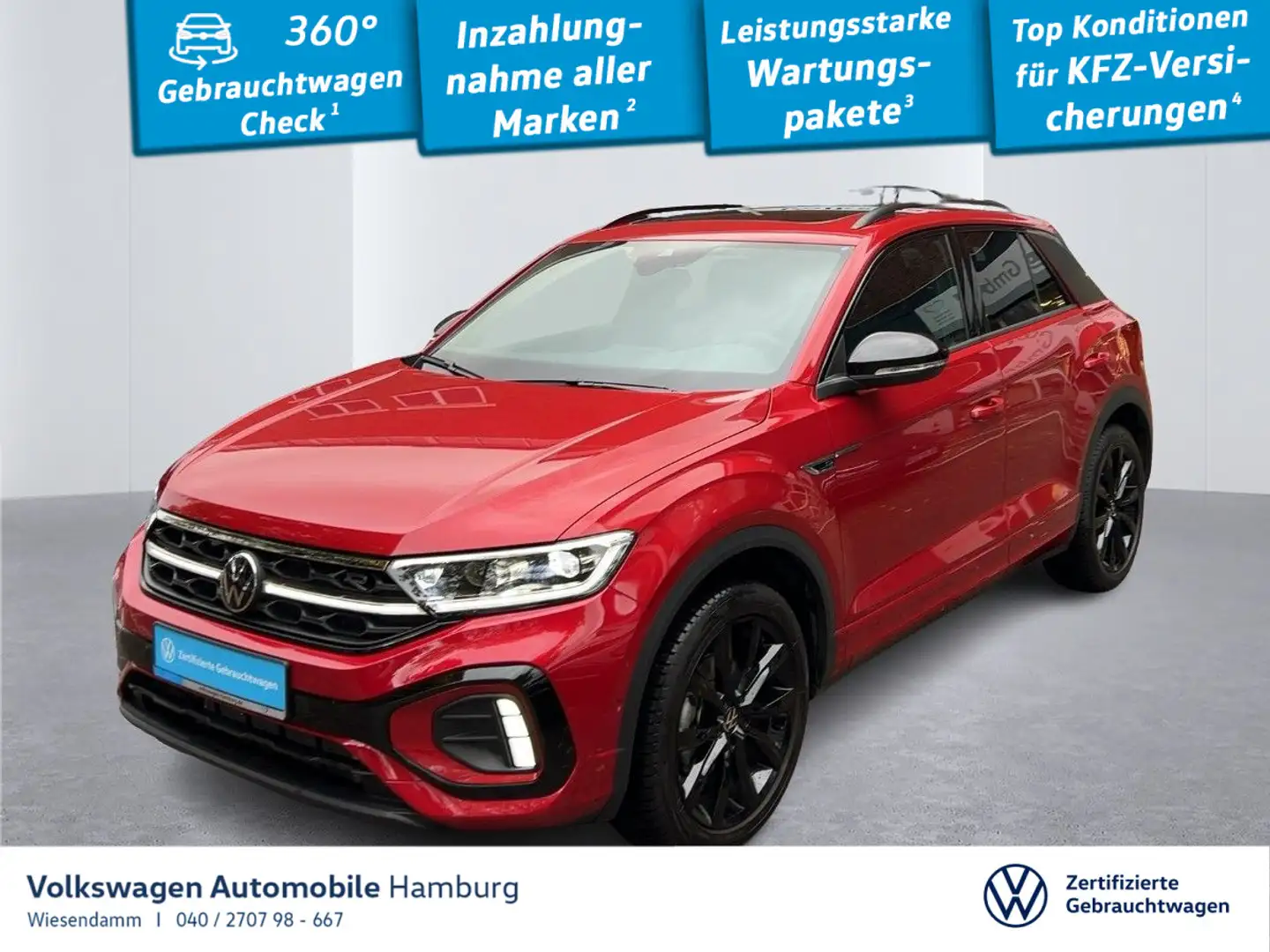 Volkswagen T-Roc 1.5 TSI R-Line DSG Matrix-LED Pano Kamera Rot - 1