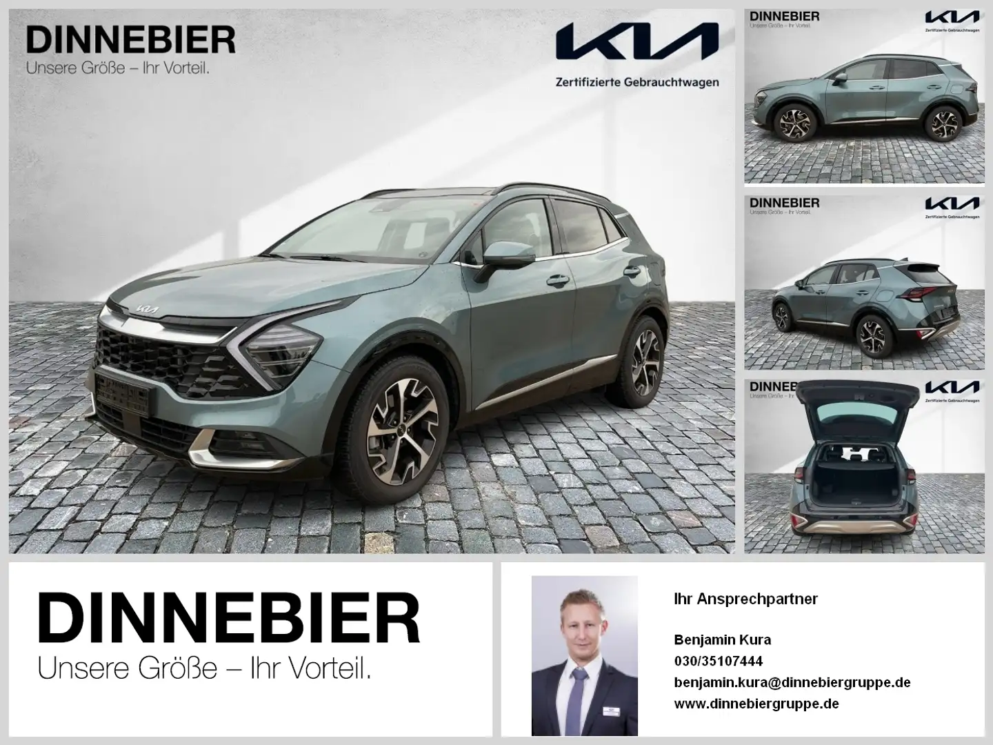 Kia Sportage Spirit 1.6T LED+360°+Glasdach+Navi Grijs - 1