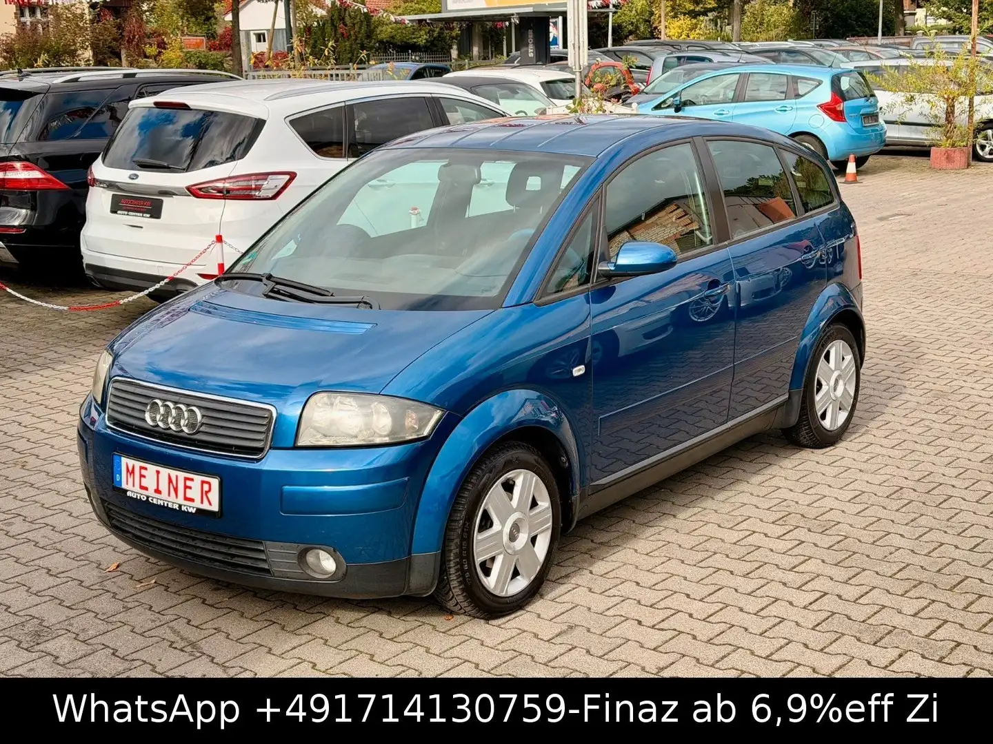 Audi A2 1.4 TDI-1.HAND-KLIMA-SHZG-PDC-ALU-ALLW-TÜVNEU Bleu - 1