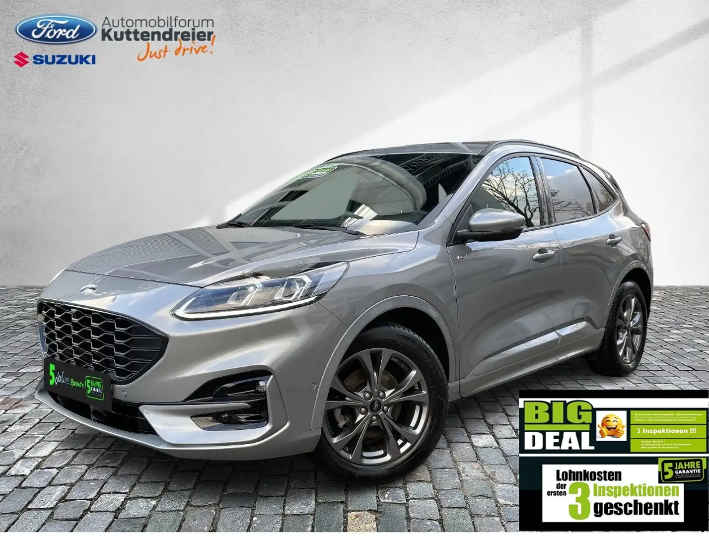 Ford Kuga ST-Line X AHK schw. Voll-LED Teilleder Navi Gris - 2