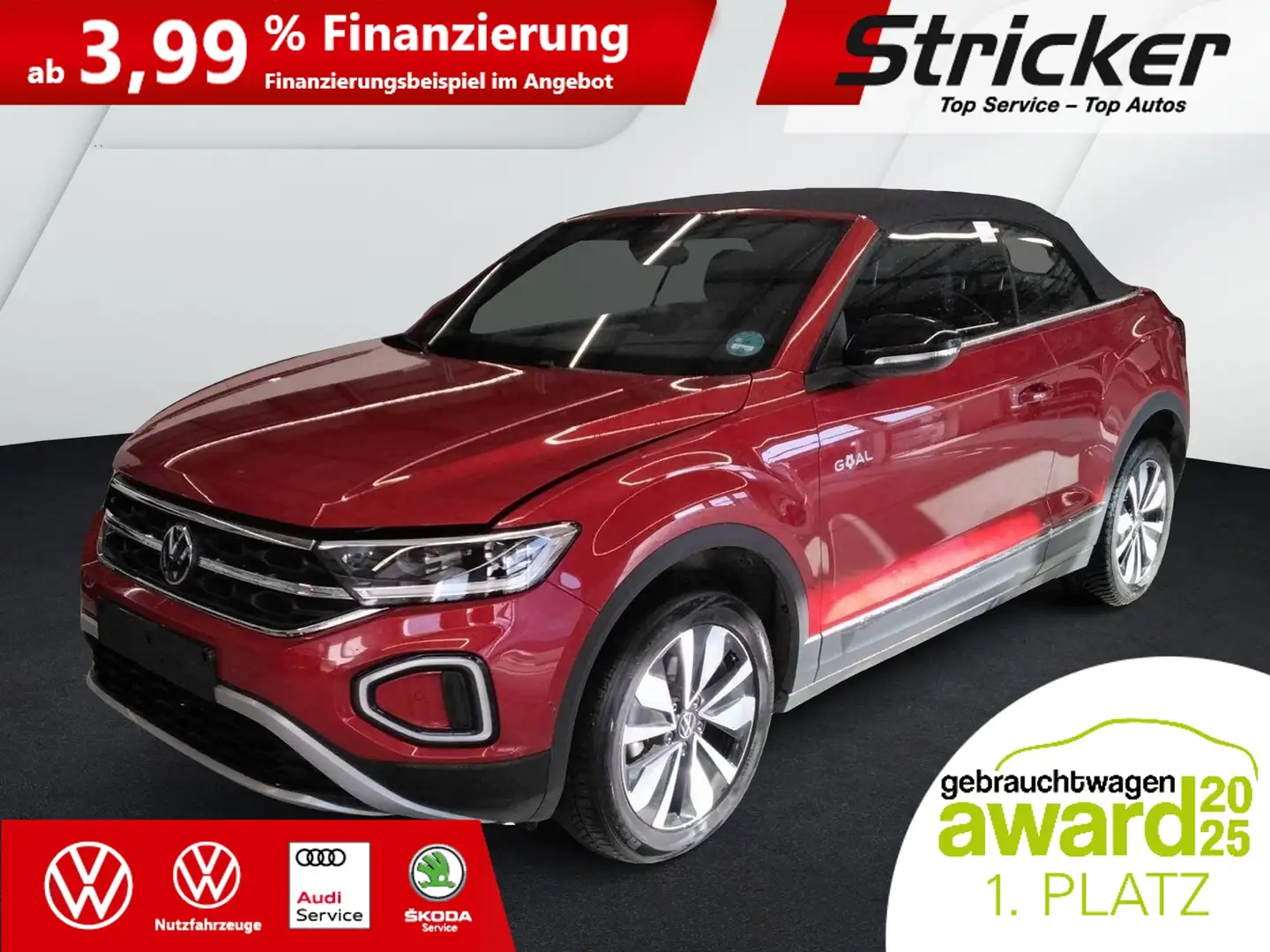 Volkswagen T-Roc Cabriolet GOAL 1.0TSI 239,-ohne Anzahlung Navi Ka Rot - 2