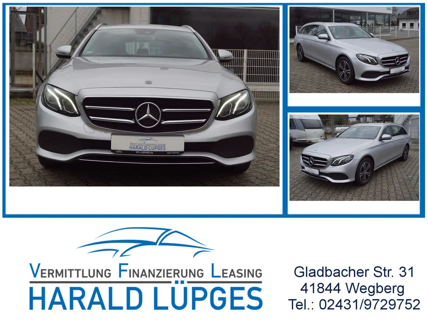 Mercedes-Benz E 220 d, Avantgarde, LED, Navi, RFK, Teilleder Silber - 1