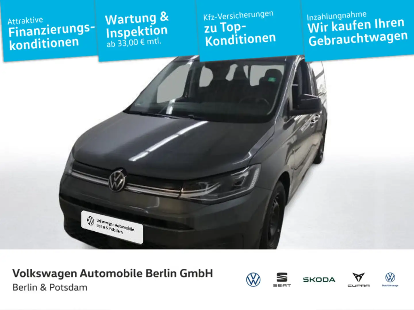Volkswagen Caddy 2.0 TDI DSG Life Navi Stdhz Telefon SHZ PD Grau - 1