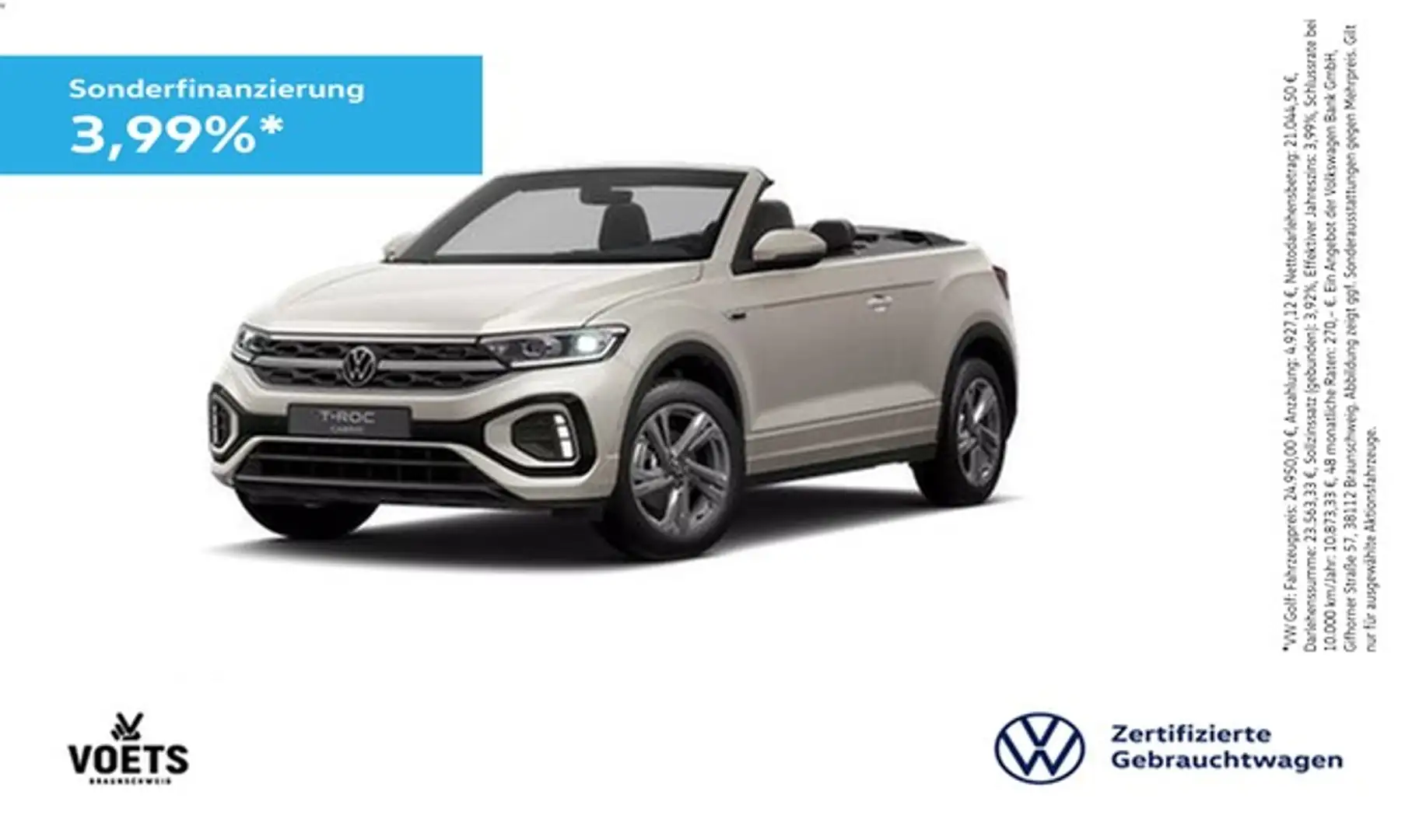 Volkswagen T-Roc Cabriolet R-Line 1.5 TSI DSG LED+RearView+STANDHZG Silber - 1