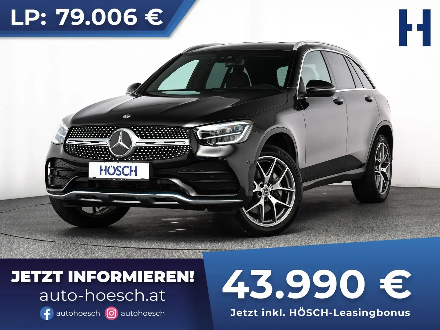 Mercedes-Benz GLC 300 de 4Matic 2xAMG AHK 20er +++ Zwart - 1