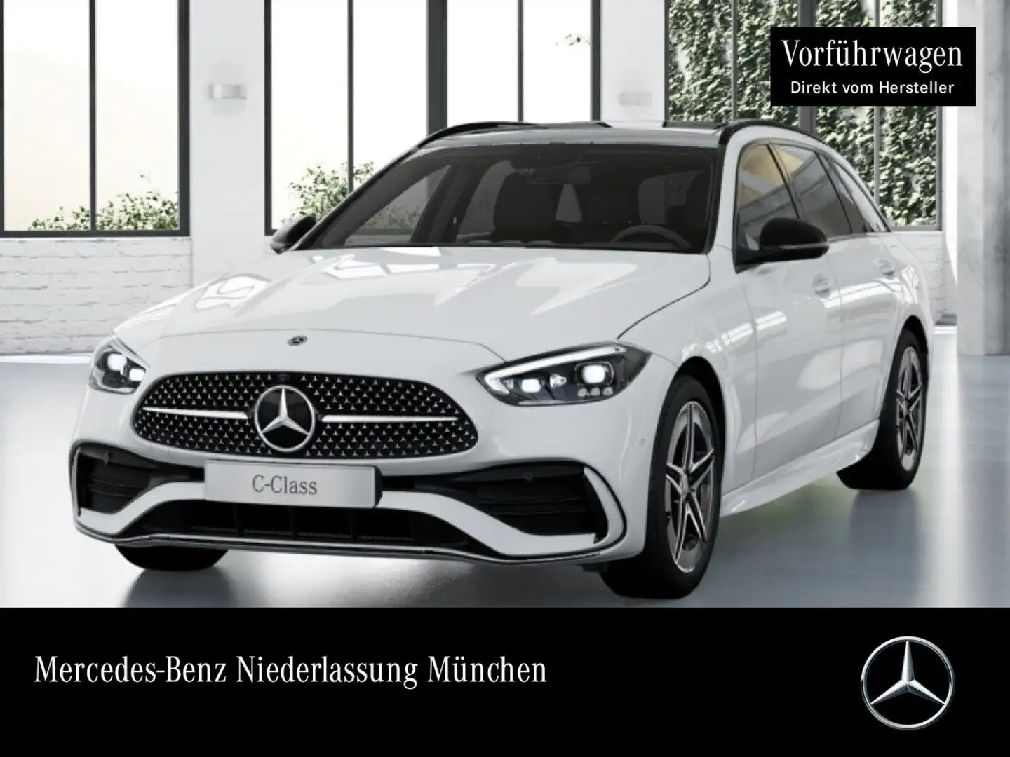 Mercedes-Benz C 300 e T AMG+NIGHT+PANO+360+TOTW+KEYLESS+9G Weiß - 1