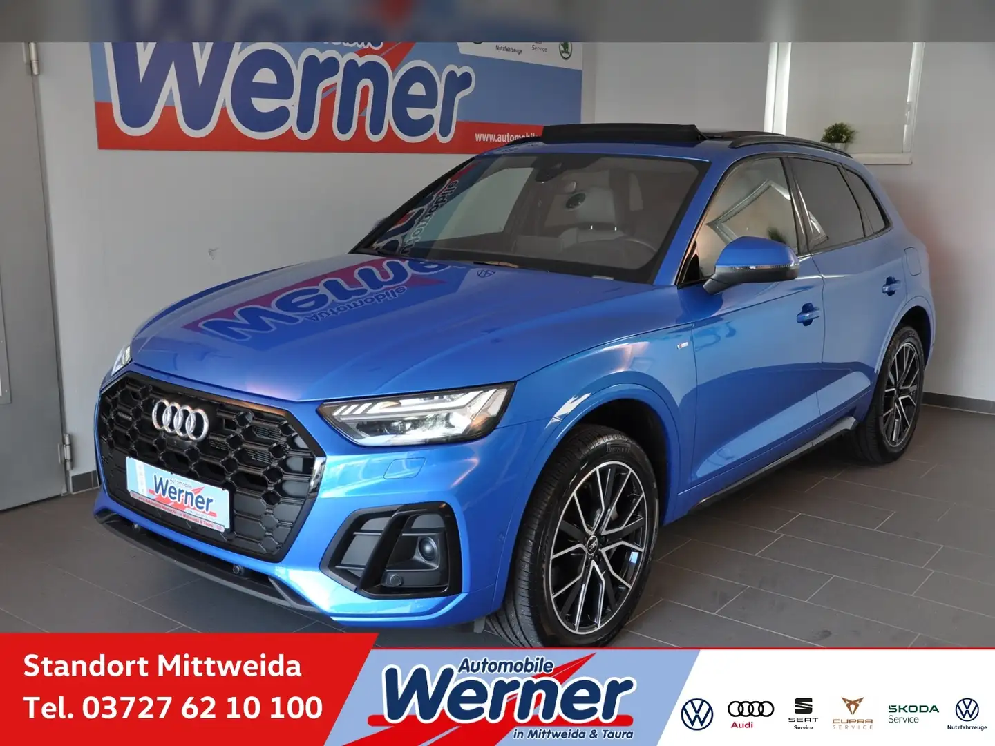 Audi Q5 TFSIe S line 55 quattro AHK Panodach Werksgaranti Blau - 1