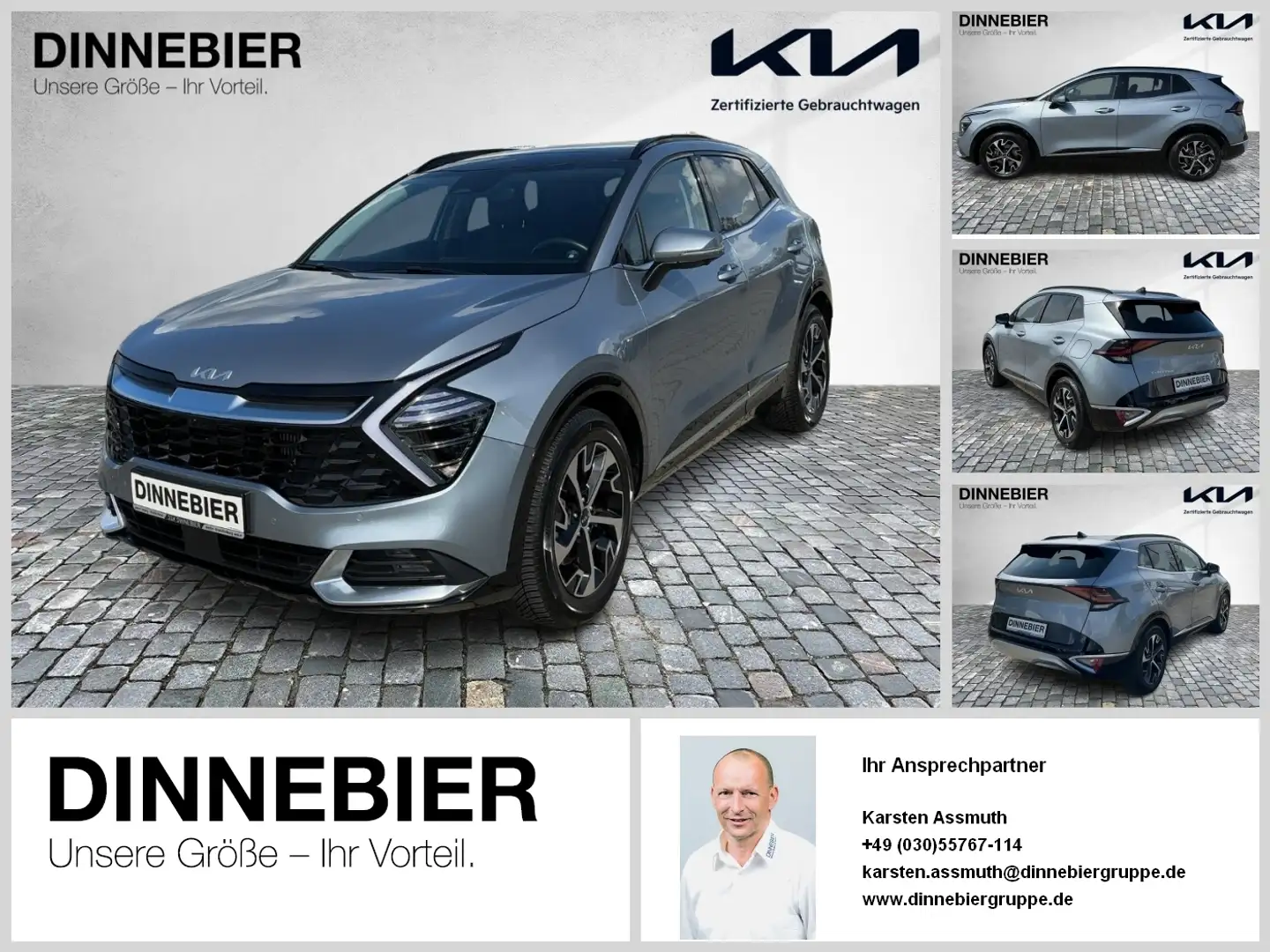 Kia Sportage Spirit 1.6T LED+360°+Glasdach+Navi Stříbrná - 1