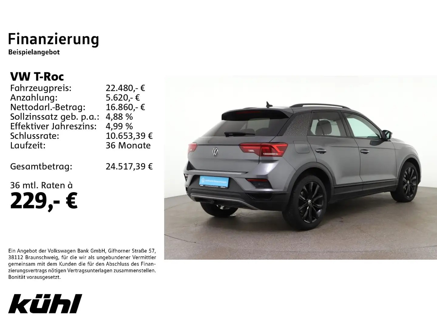 Volkswagen T-Roc 1.5 TSI Sport LED/ACC/Kamera/Navi/AHK Grau - 2