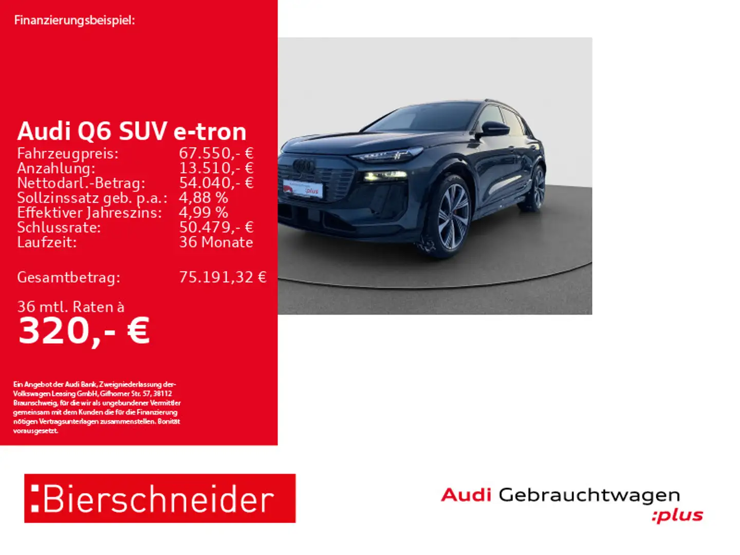 Audi Sonstige Q6 e-tron S-Line Black MATRIX PANO AR-HuD B&O 36 Grau - 1