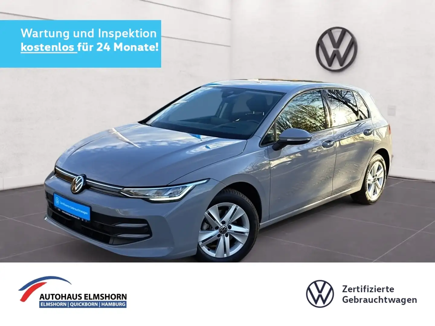Volkswagen Golf VIII Life 1.5 eTSI DSG AHK NAV HEAD KAM GJ-REIF A Grau - 1