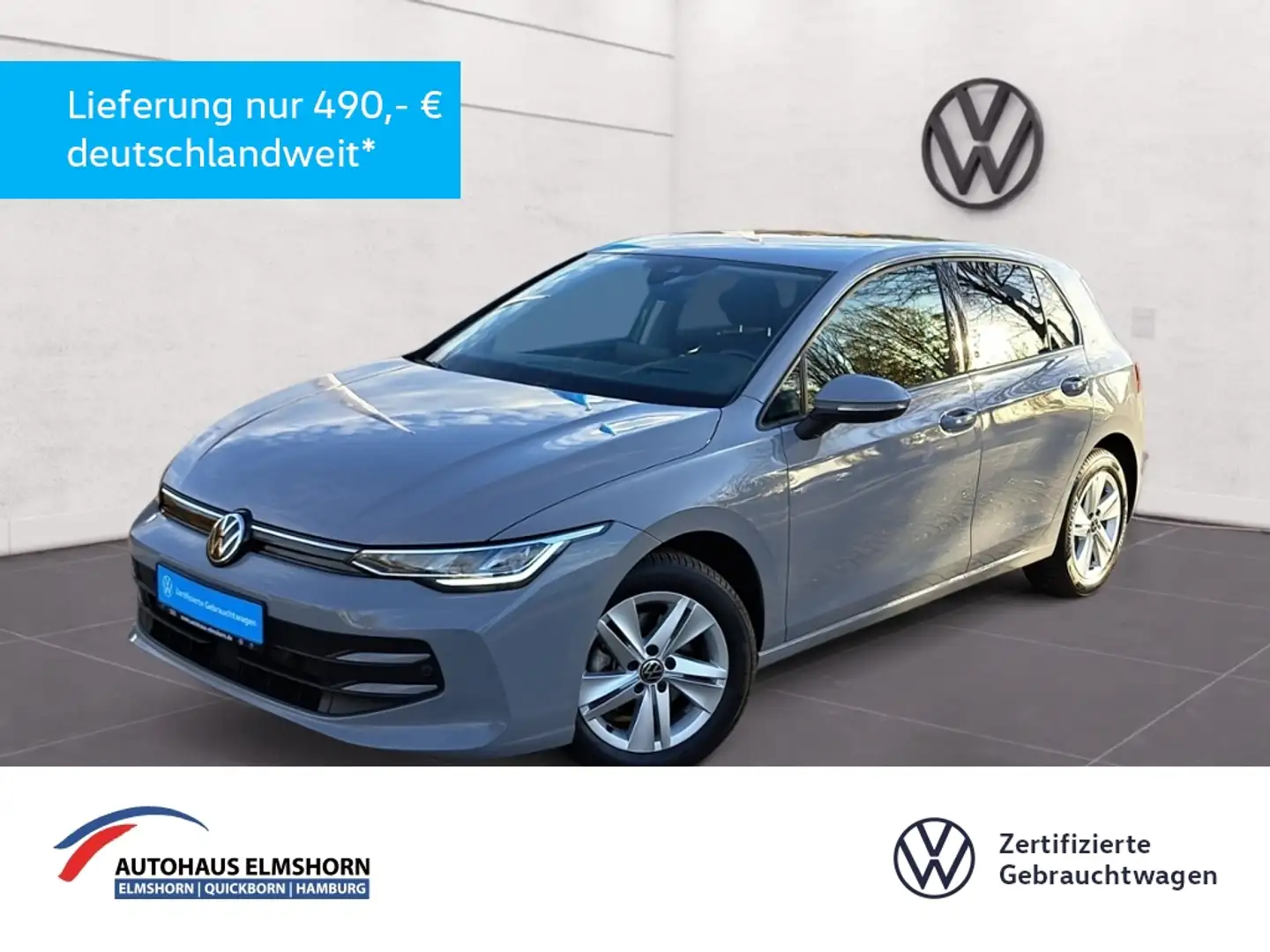 Volkswagen Golf VIII Life 1.5 eTSI DSG AHK NAV HEAD KAM GJ-REIF A Grau - 1