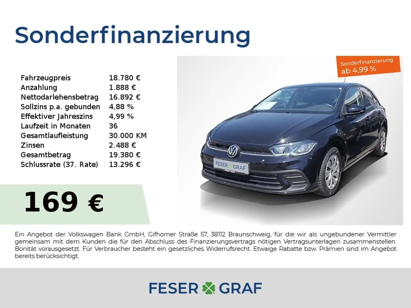 Volkswagen Polo Life 1.0TSI DSG LED Navi App-Con. V-Cockpit Negro - 1