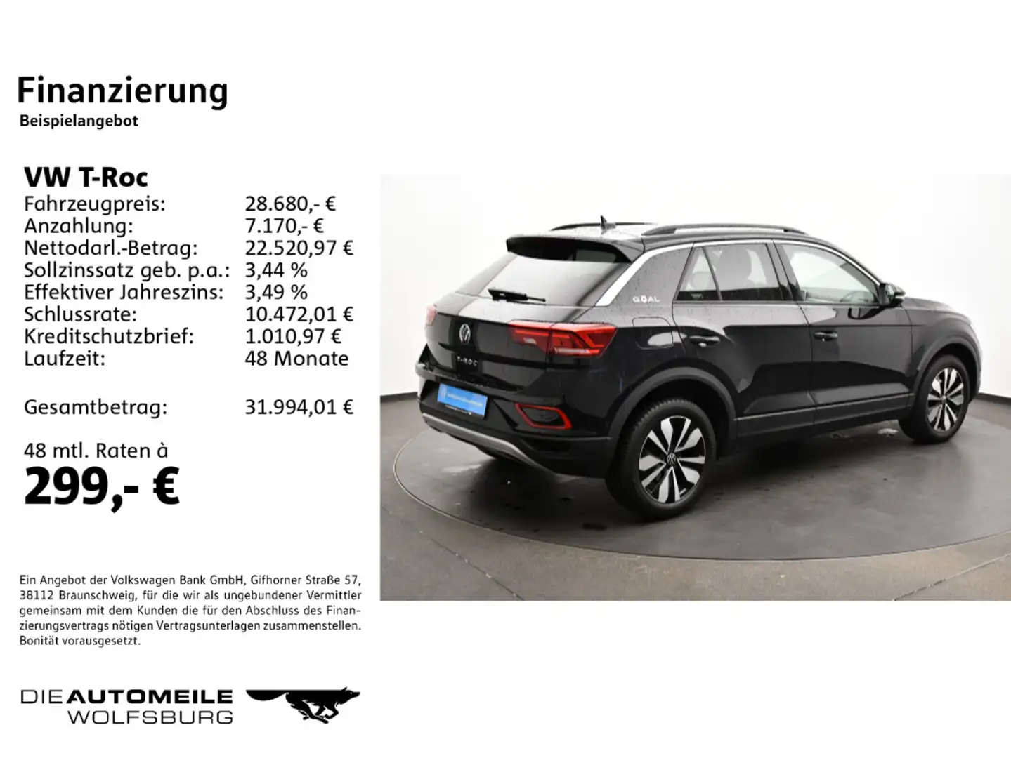 Volkswagen T-Roc Life 1.5 l TSI OPF 110 kW (150 PS)7-Gang-D Schwarz - 2