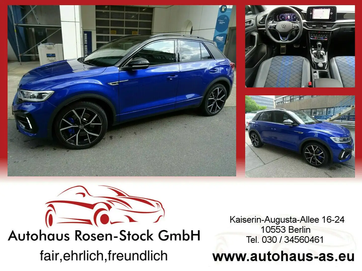 Volkswagen T-Roc 2,0 TSI R-Line 4Motion,Autom,Kamera,AHK,ACC,IQ-Las Blau - 1