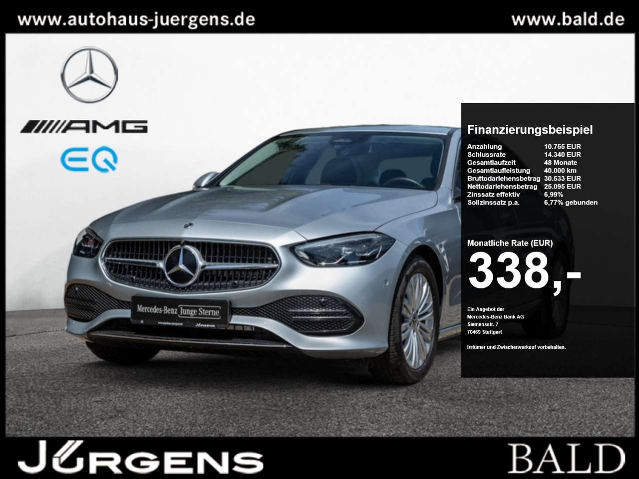 Mercedes-Benz C 220 D Avantgarde LED 360 Memo Totw Ambi SHZ 17 Diesel Silver Cat_Ma47Mo2147