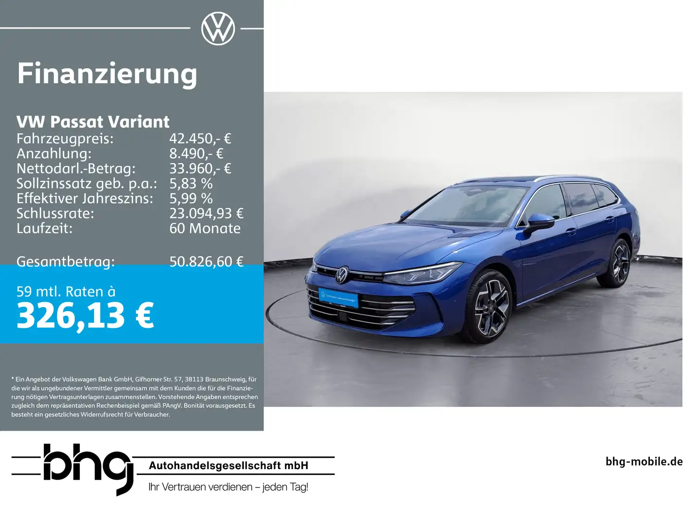 Volkswagen Passat Variant 2.0 TDI SCR 4Motion DSG Elegance Blau - 1