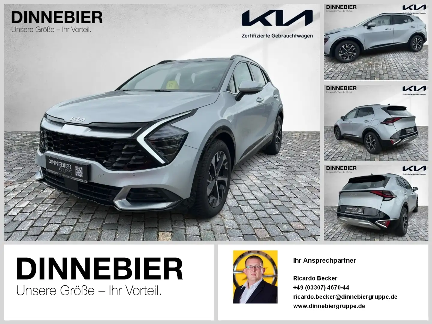 Kia Sportage Spirit 1.6T LED+360°+Glasdach+Navi Silber - 1