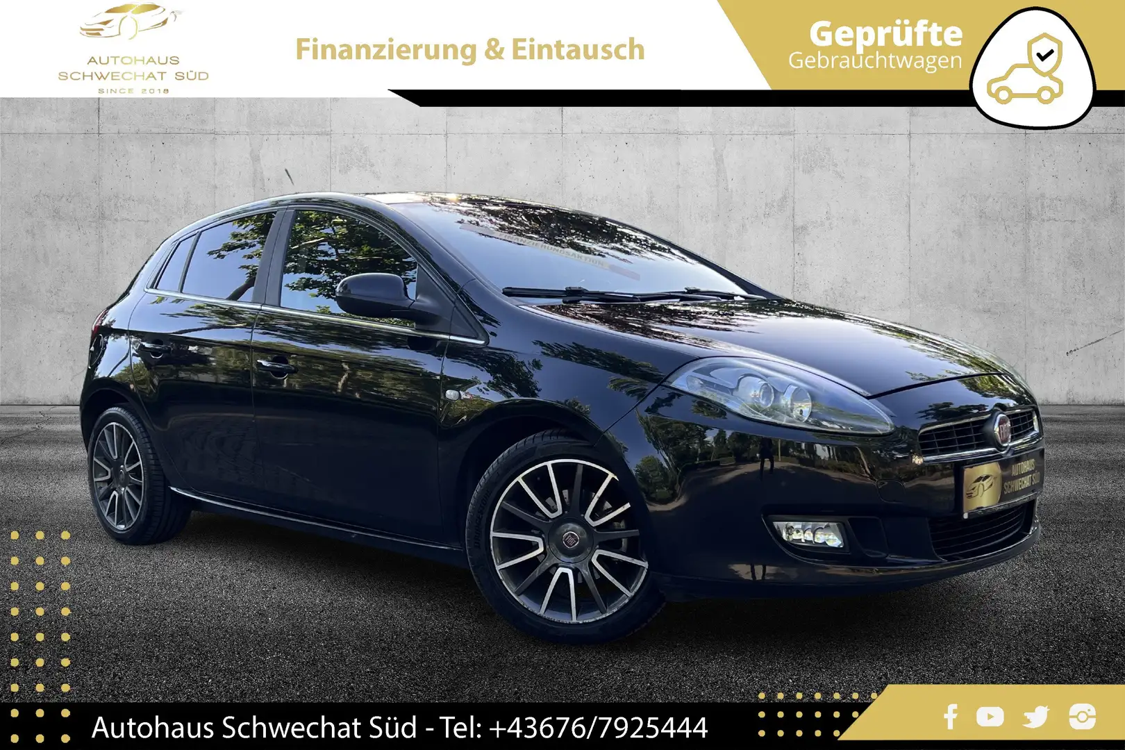 Fiat Bravo 1.4 T JET Dynamic //PICKERL 01/2027// KLIMA//PDC// Schwarz - 1