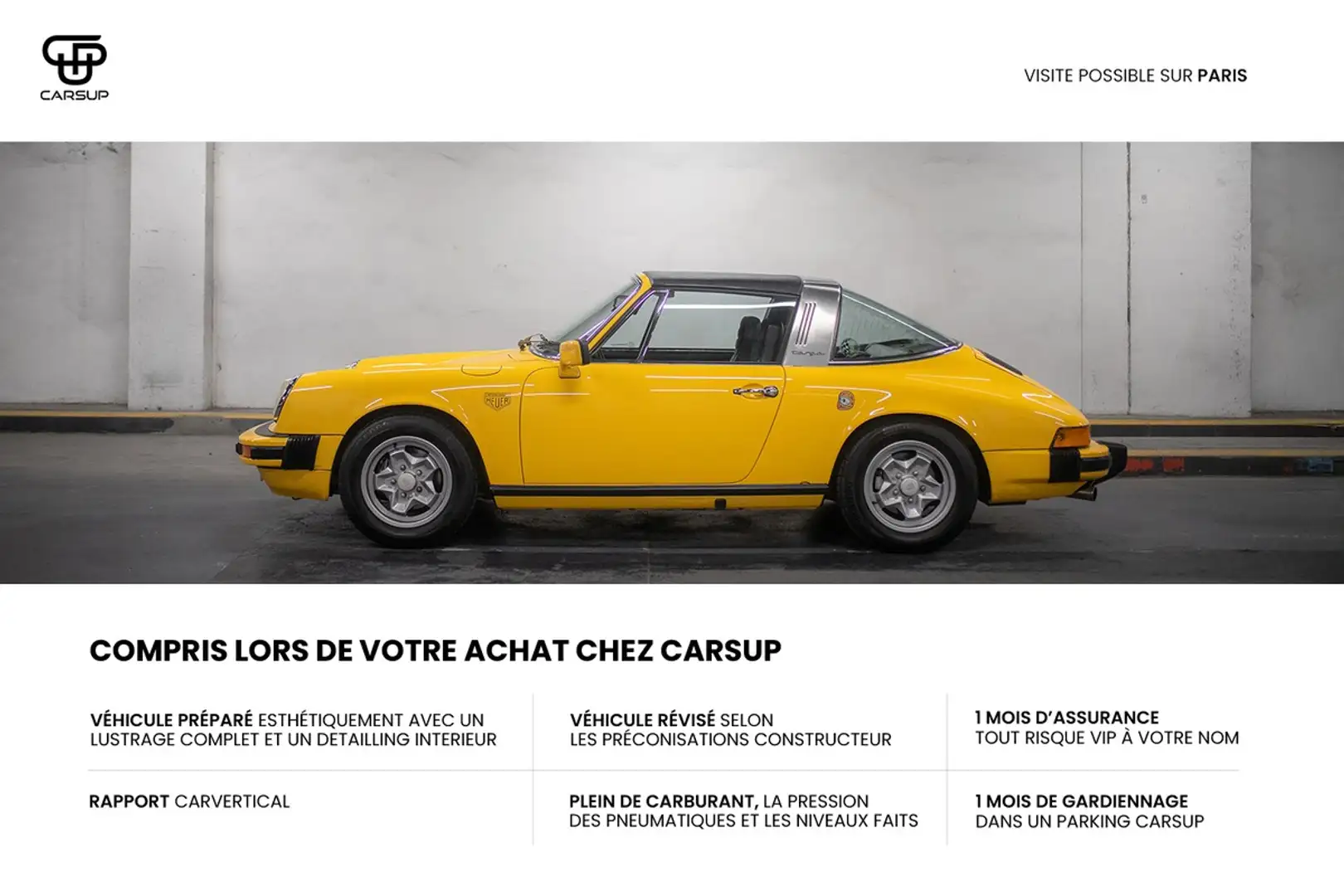 Porsche 911 2.7 Targa - Origine Sonauto - 43000km Gelb - 2