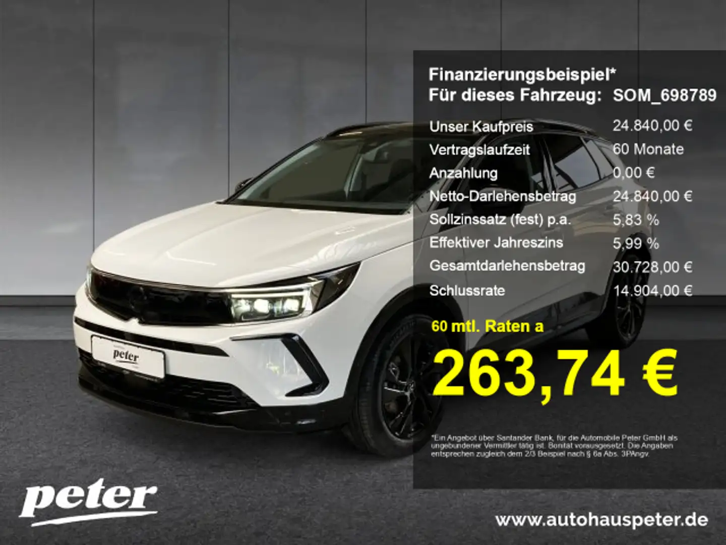 Opel Grandland Grandland 1.2 Turbo GS Line Automatik Alcantara Si Blanc - 1