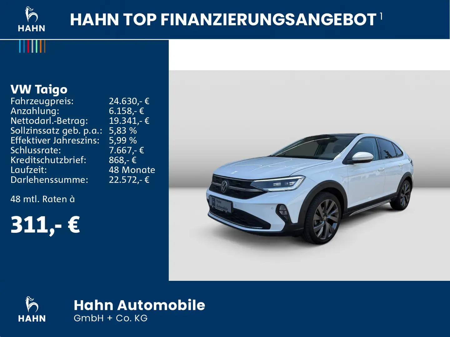 Volkswagen Taigo 1.5TSI DSG Style Beats Cam Matrix Pano Nav Blanc - 2