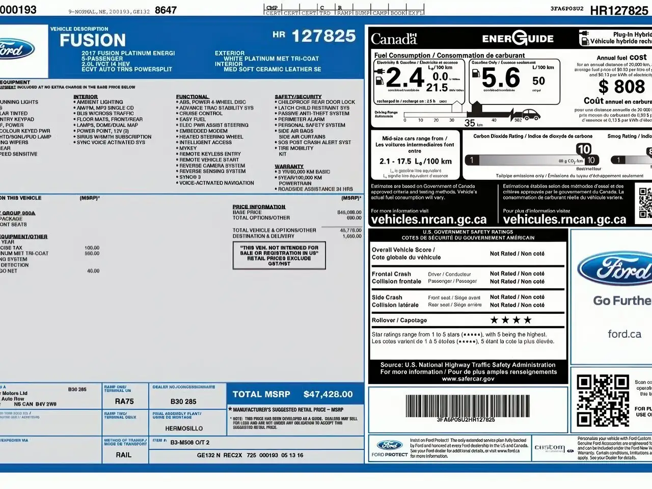 2017 Ford Fusion Energi