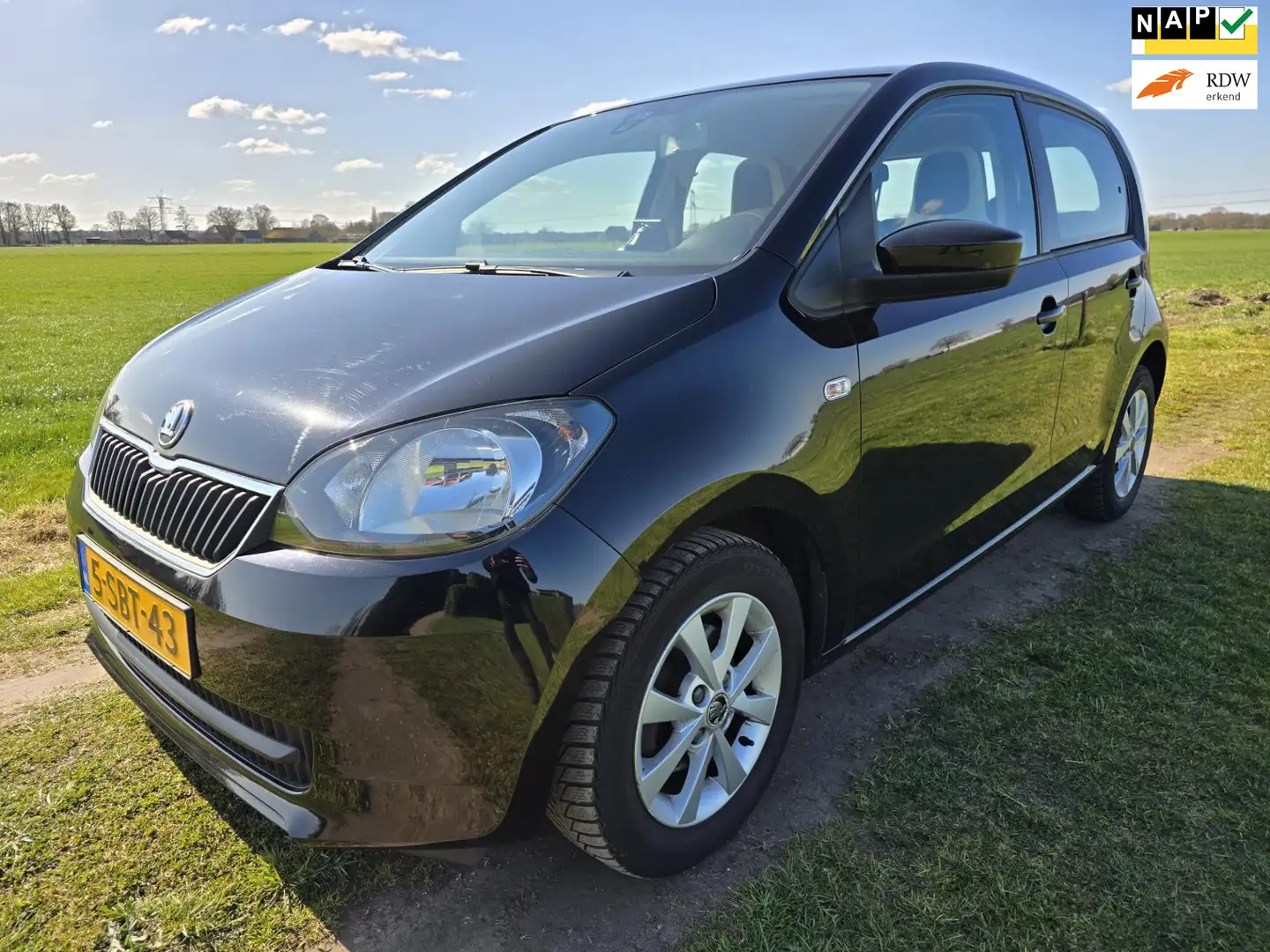 Skoda Citigo 1.0 Greentech Sprint|Bluetooth|Airco|Cruise|APK-Ni Zwart - 1
