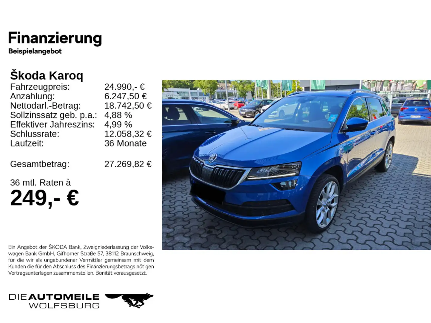 Skoda Karoq 1.5 TSI DSG Style Standhzg/ACC/Multilenk Blau - 2