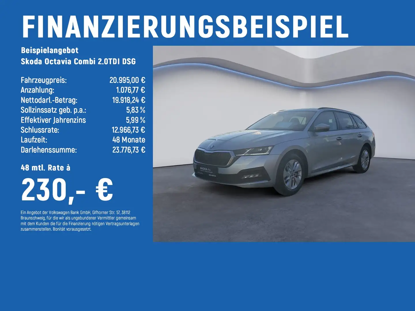 Skoda Octavia Combi 2.0TDI DSG Ambition LED+NAV+AHK+DAB Silber - 2